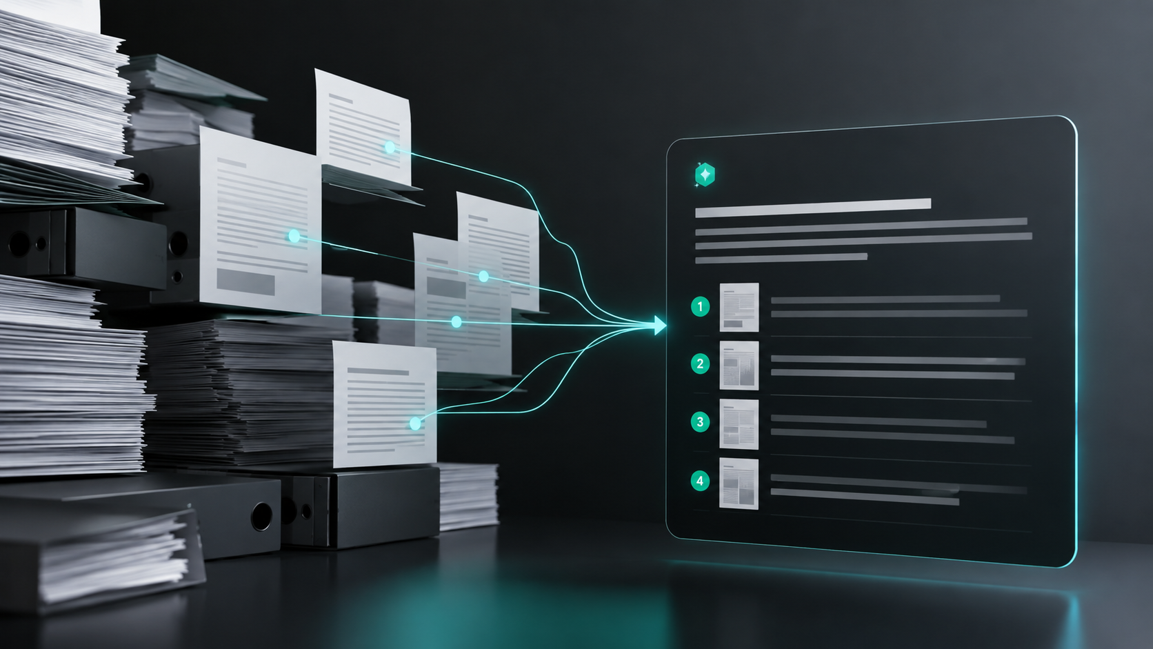 Документы корпоративного архива соединяются с ответом AI и источниками