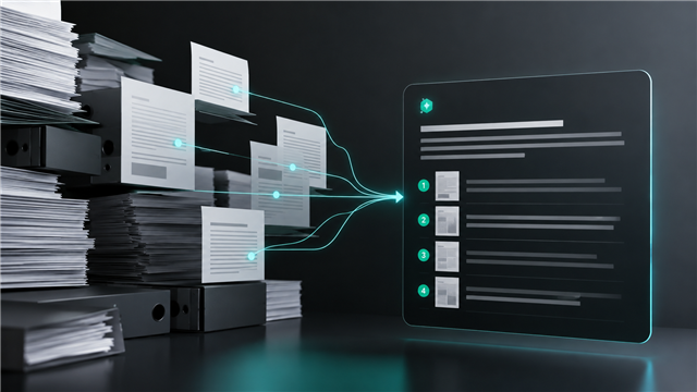 Документы корпоративного архива соединяются с ответом AI и источниками